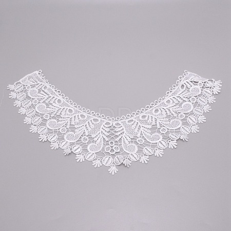 Milk Silk Embroidered Floral Lace Collar DIY-WH0260-09A-1