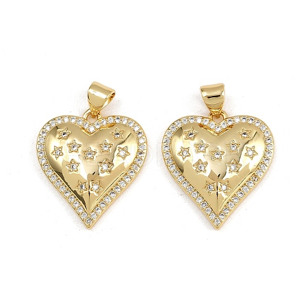 Brass Micro Pave Cubic Zirconia Pendants X-ZIRC-I367-07G-06-1