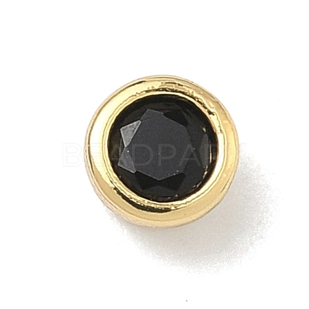 Flat Round Brass Micro Pave Cubic Zirconia Cabochons KK-P345-13G-A04-1