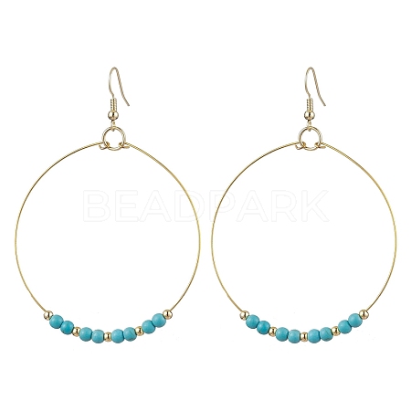 Synthetic Turquoise Dangle Earrings EJEW-JE05809-1