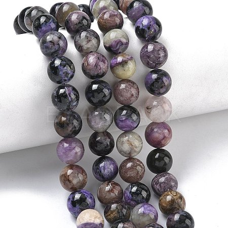 Natural Charoite Beads Strands G-C270-O03-08-1