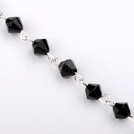 Handmade Bicone Glass Beads Chains for Necklaces Bracelets Making AJEW-JB00040-05-1