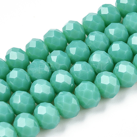 Opaque Solid Color Glass Beads Strands EGLA-A034-P6mm-D31-1