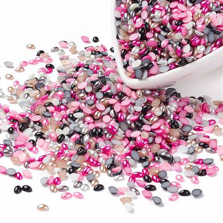 ABS Plastic Imitation Pearl Cabochons SACR-R755-6x4mm-ZM-1