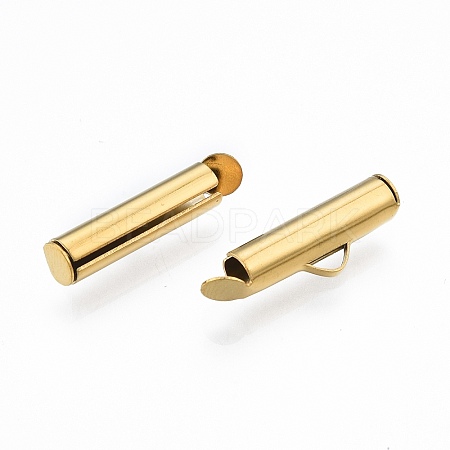 304 Stainless Steel Slide On End Clasp Tubes X-STAS-S115-01E-G-1