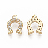 Brass Micro Pave Clear Cubic Zirconia Charms X-ZIRC-T011-09G-NF-2