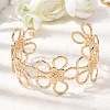 Boho 304 Stainless Steel Hollow Link Cuff Bangles SA-CBA1E89-01C-G-2