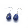 Natural Gemstone Dangle Earrings EJEW-O093-02-2