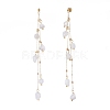 Natural White Moonstone Dangle Stud Earring EJEW-JE04122-01-2
