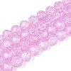 Transparent Crackle Glass Beads Strands GLAA-N053-8mm-08-1