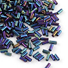 Plated Glass Bugle Beads SEED-R011-704-1