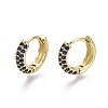 Brass Micro Pave Cubic Zirconia Huggie Hoop Earrings EJEW-R144-004B-NF-1