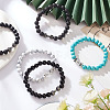 FIBLOOM 5Pcs 5 Style Natural & Synthetic Mixed Gemstone & Alloy Beaded Stretch Bracelets Set for Women BJEW-FI0001-01-7