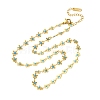 Flower 304 Stainless Steel Link Chain Necklaces for Women NJEW-M107-01G-2