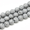 Electroplate Natural Lava Rock Beads Strands G-T058-03I-4MM-1