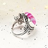 Natural Banded Agate Adjustable Rings RJEW-I108-01AS-11-3
