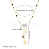 304 Stainless Steel Pave Clear Cubic Zirconia with Natural White Shell Cloud with Moon Star Tassel Pendant Necklaces for Women FS-WG2EBDD-01-4