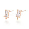 Brass Stud Earring Findings KK-T038-492C-1