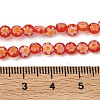 Handmade Millefiori Glass Flat Round Bead Strands LK-P010-A-03-2