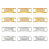 ARRICRAFT 12Pcs 2 Colors Brass Micro Pave Clear Glass Connector Charms FIND-AR0002-40-1