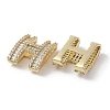 Brass Micro Pave Clear Cubic Zirconia Beads KK-G491-32G-2