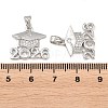 Brass Micro Pave Clear Cubic Zirconia Pendants KK-D223-01P-3