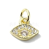 Eye Theme Brass Micro Pave Cubic Zirconia Charms KK-H475-58G-06-1