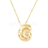 Brass Micro Pave Clear Cubic Zirconia Pendant Necklaces NJEW-Z038-01G-G-2