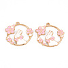 Eco-Friendly Alloy Enamel Pendants ENAM-T011-54-NR-2