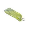 Electroplated Natural Quartz Crystal Pendants PALLOY-JF02797-5