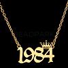 Crown Birth Year 201 Stainless Steel Pendant Necklaces for Women FS-WG4E8F2-05-1