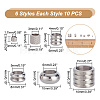 ARRICRAFT 60Pcs 6 Style 304 Stainless Steel Beads STAS-AR0001-83-2