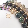 5Pcs 5 Style Natural Mixed Gemstone Beaded Stretch Bracelets Set BJEW-JB09002-3