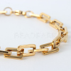 Ion Plating(IP) Rectangle 201 Stainless Steel Chain Bracelets BJEW-N240-06G-2