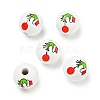 Printed Wood European Beads WOOD-G022-05A-1