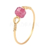 Natural Multicolor Tourmaline Beads Finger Rings RJEW-JR01042-4