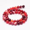 Natural Striped Agate/Banded Agate Bead Strands G-K155-B-8mm-01-2