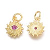 Brass Micro Pave Cubic Zirconia Pendants KK-P187-16-G-3