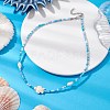 Summer Beach Sea Turtle Dyed Synthetic Turquoise & Glass Seed Beads Beaded Necklaces for Women NJEW-JN05081-02-2