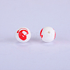 Printed Round Silicone Focal Beads SI-JX0056A-218-1