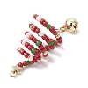 3Pcs 3 Colors Glass Seed Beaded Christmas Tree Big Pendants PALLOY-TA00330-5