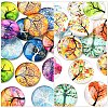15Pcs Half Round with Tree Pattern Glass Flatback Cabochons for DIY Projects GGLA-YW0001-20-2