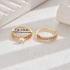Elegant Copper Ring with 18K Gold Plating and Diamond Inlay YE9619-3-1