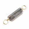 Natural Larvikite Connector Charms PALLOY-JF01454-05-5
