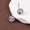 Brass Micro Pave Clear Cubic Zirconia Stud Earrings EJEW-C174-02H-P-3
