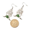 Woven Net with Natural Malaysia Jade Dangle Earrings EJEW-JE04945-01-4