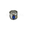 Teardrop & Flower & Leaf Pattern Alloy with Glass Finger Rings FS-WG58DE6-01-1