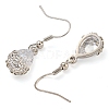 Rack Plating Brass Clear Cubic Zirconia Teardrop Dangle Earrings EJEW-T021-05P-2