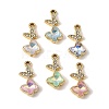 UV Plating Alloy Glass Pendants FIND-K032-39G-1