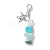 Natural Quartz Crystal & South Africa Jasper Chips Pendant Decoration HJEW-JM02100-01-4